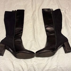 Paul green black knee high leather boots